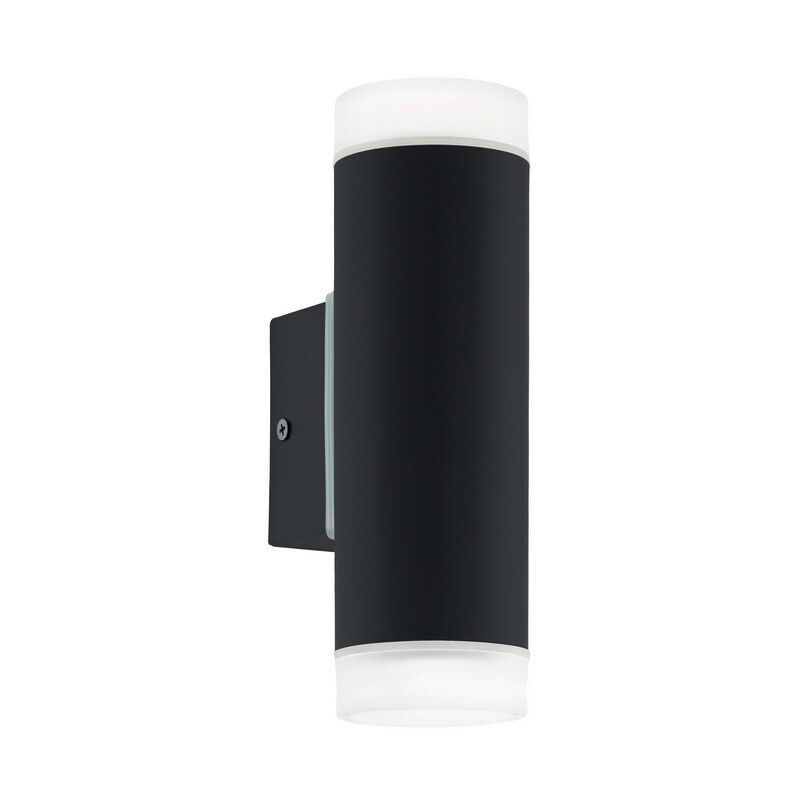 Zwarte moderne up down wandlamp kunststof, Marlies, IP44 Zwarte moderne up down wandlamp kunststof, Marlies, IP44