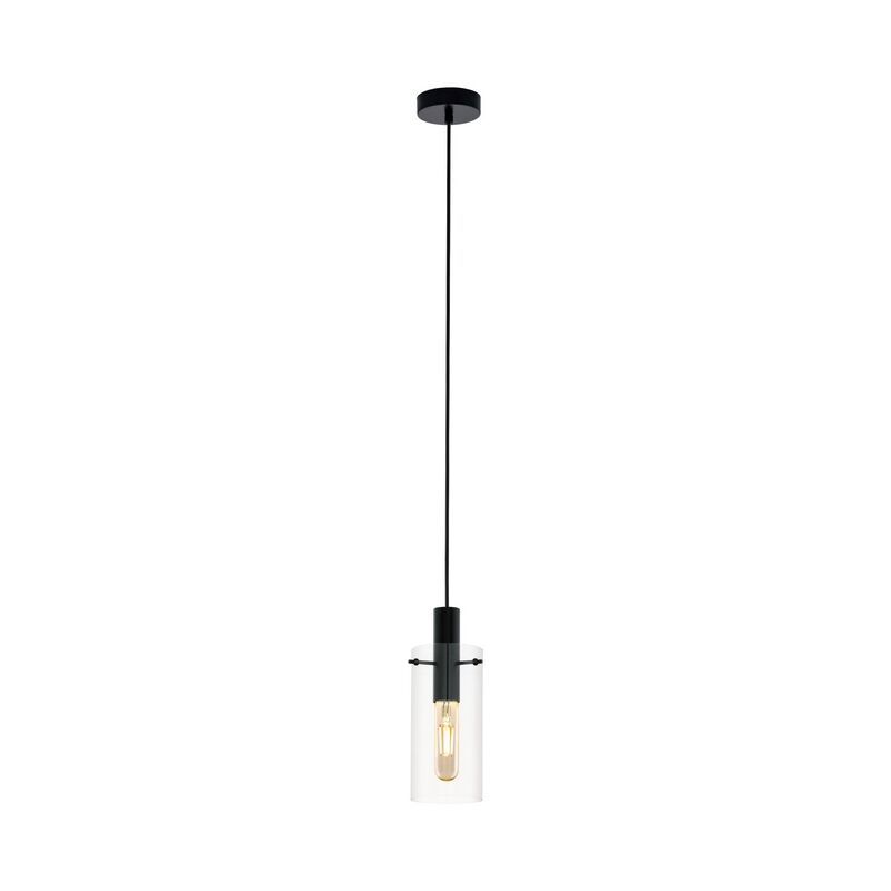 Zwarte moderne hanglamp glas, Jovanni