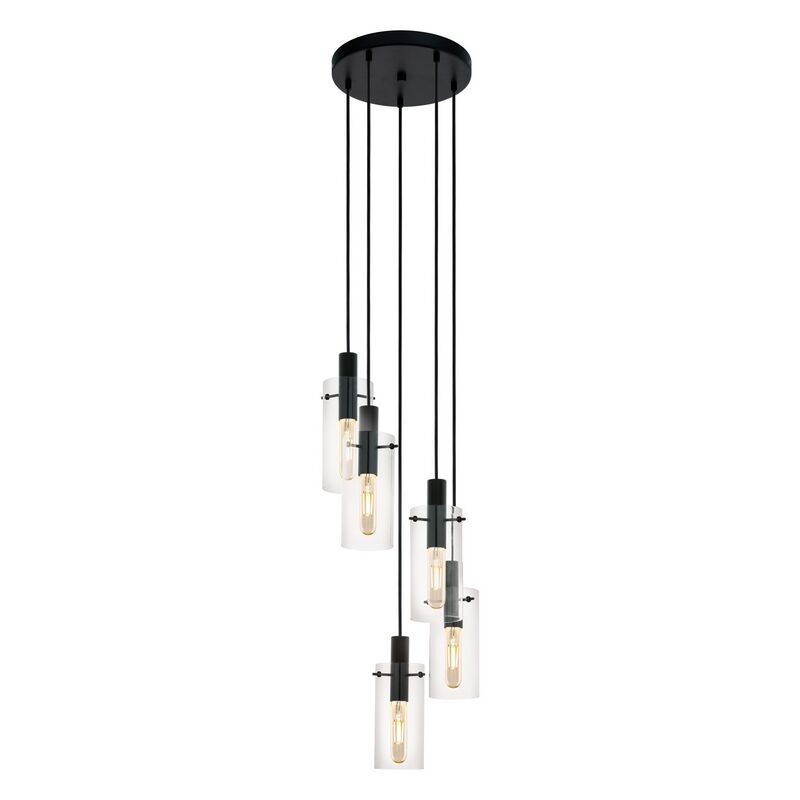 Zwarte moderne hanglamp glas, Jovanni Zwarte moderne hanglamp glas, Jovanni