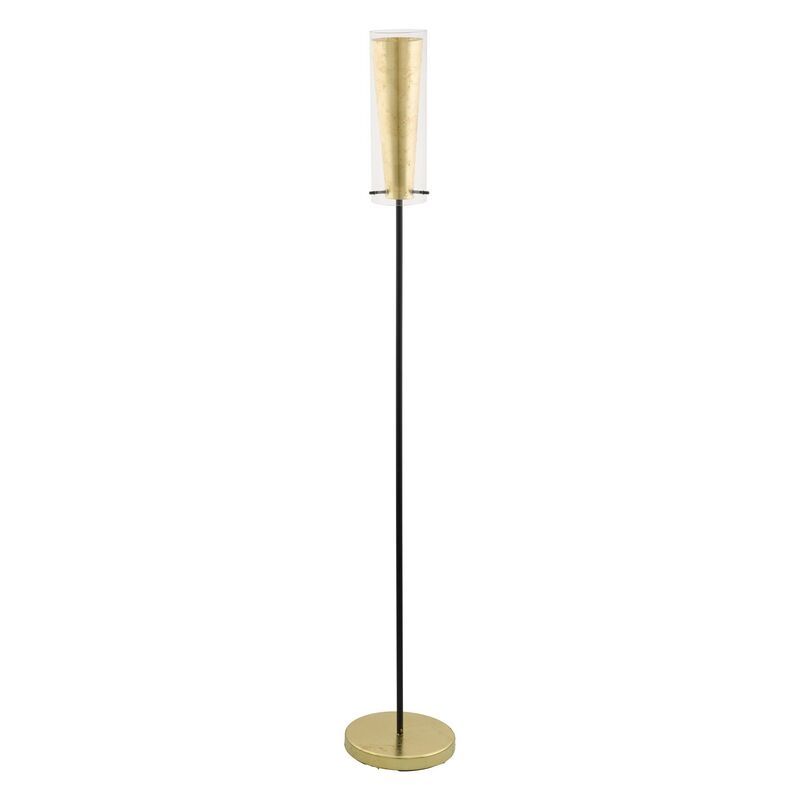 Gouden moderne vloerlamp staal, Barceno, met schakelaar