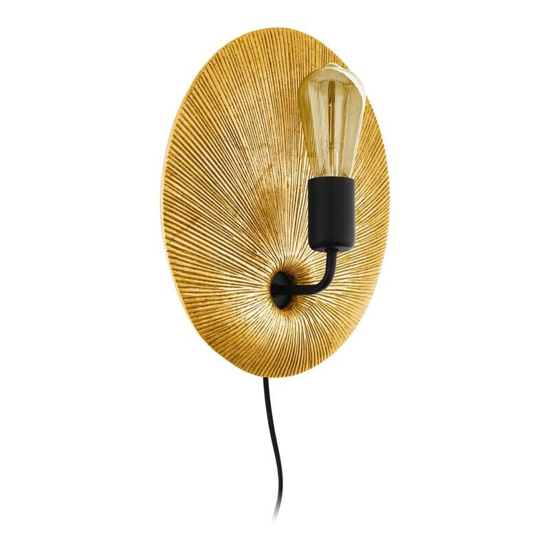 Gouden moderne wandlamp, Paschalis, kunststof Gouden moderne wandlamp, Paschalis, kunststof