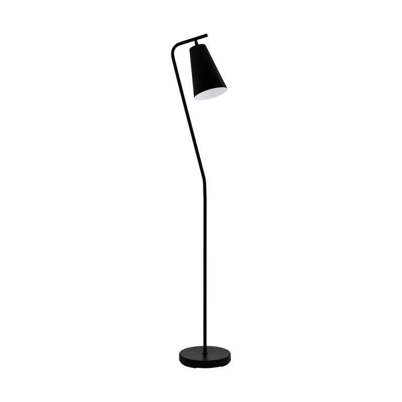 Zwarte retro vloerlamp, Silvio, staal