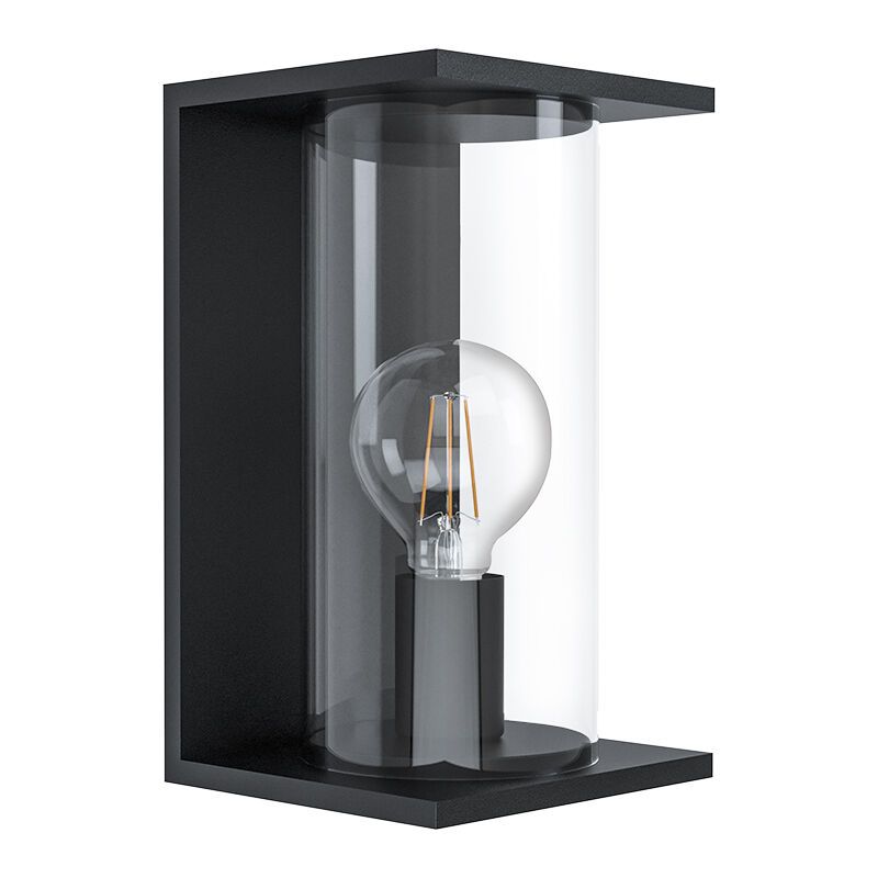 Zwarte moderne buitenlamp, Laszlo, staal, IP54 Zwarte moderne buitenlamp, Laszlo, staal, IP54