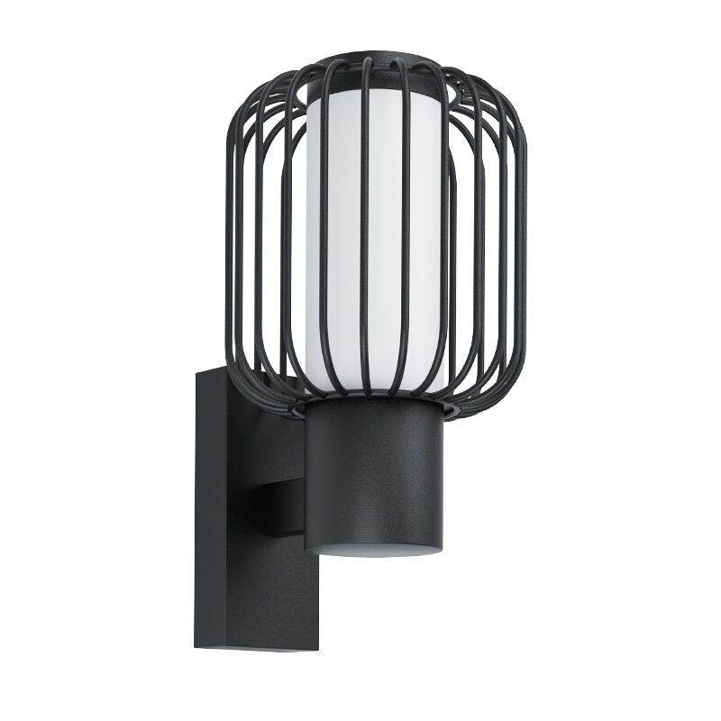 Zwarte moderne buitenlamp, Latife, staal, IP44 Zwarte moderne buitenlamp, Latife, staal, IP44