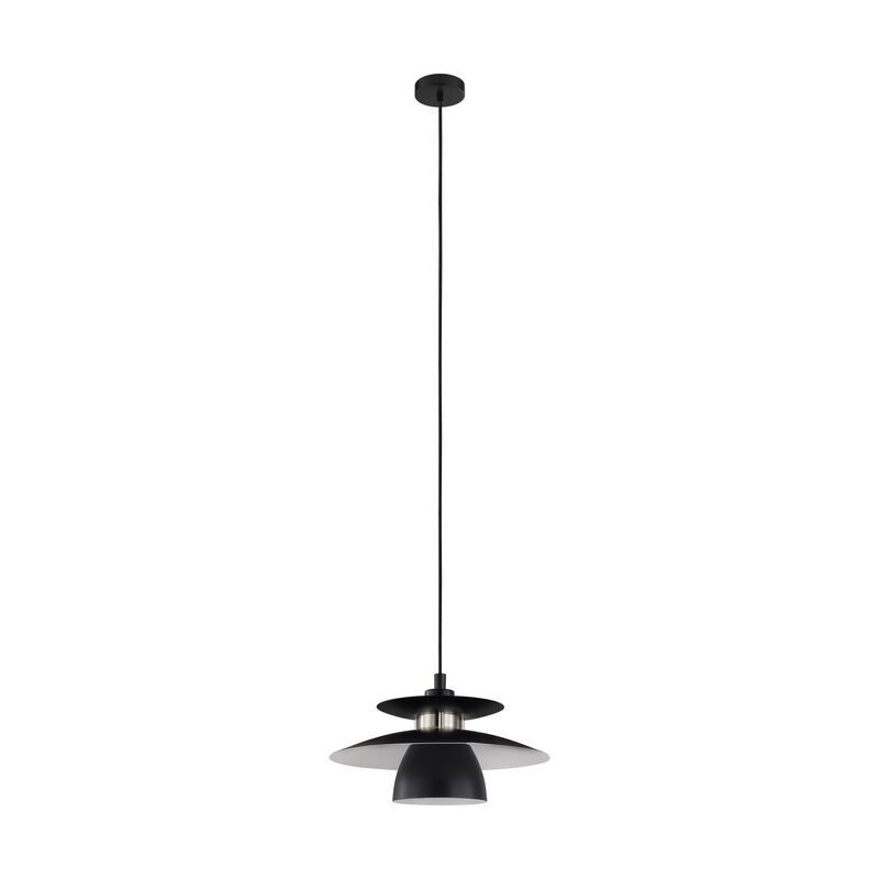 Zwarte design hanglamp staal, Lariana