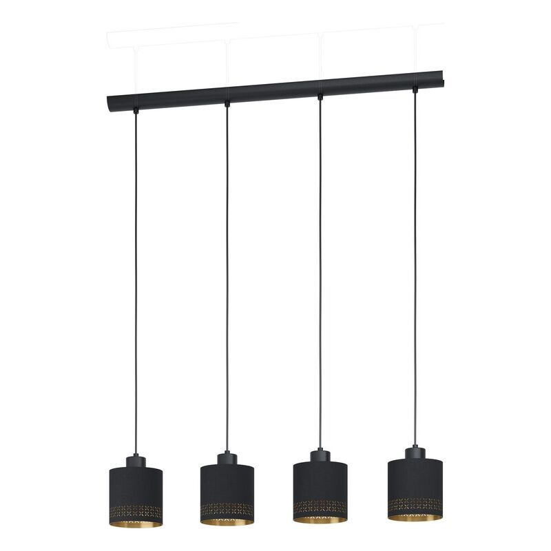 Zwarte moderne hanglamp stof, Niko