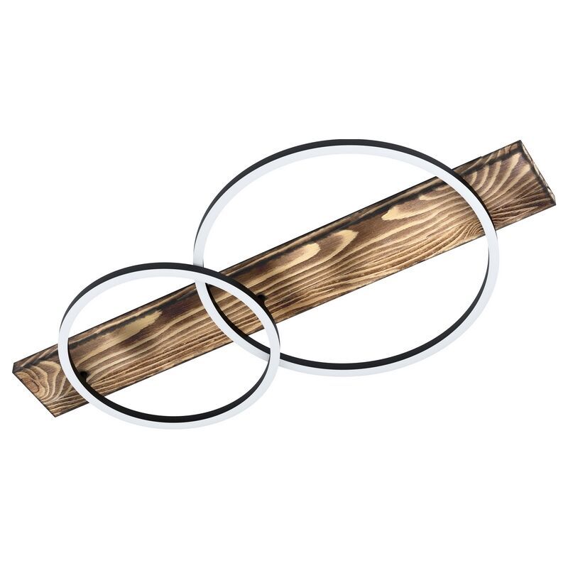 Zwarte landelijke plafonniere, Annebel, staal, 12w 3000K (warm wit) LED