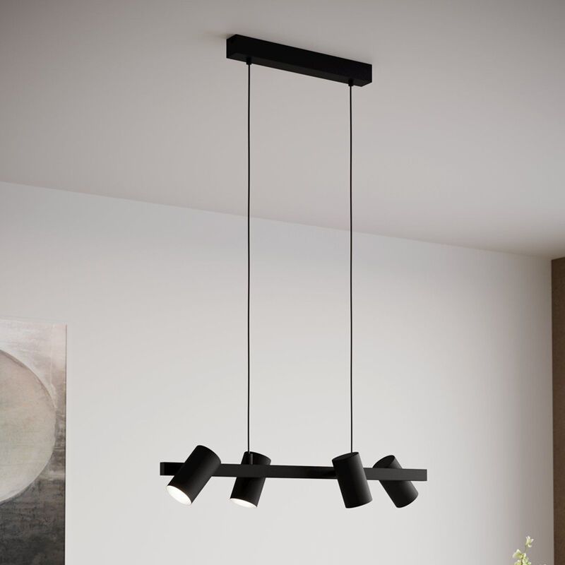 Zwarte moderne hanglamp staal, Patrice