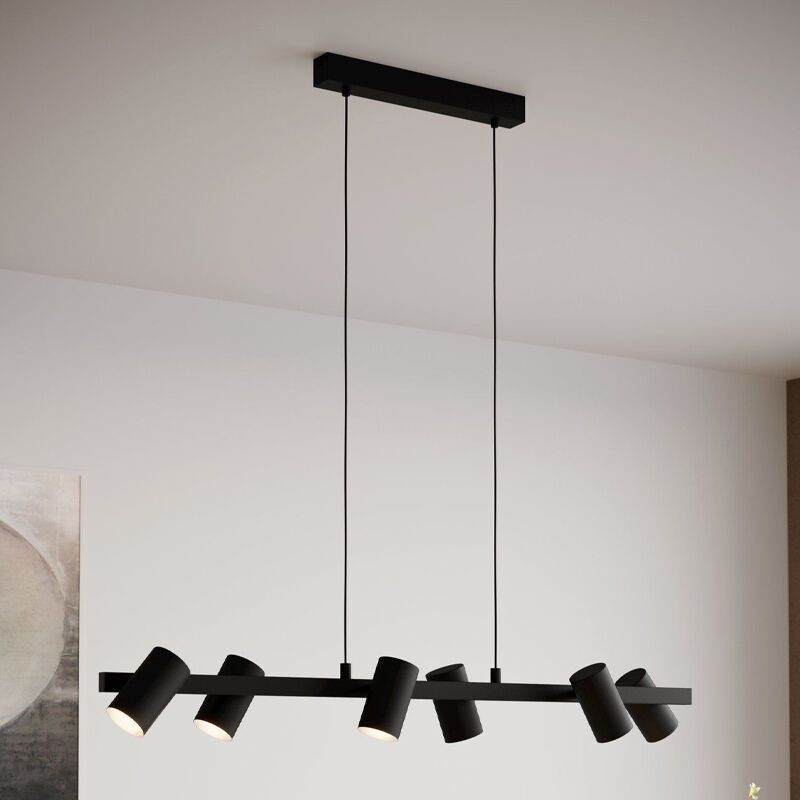 Zwarte moderne hanglamp staal, Patrice