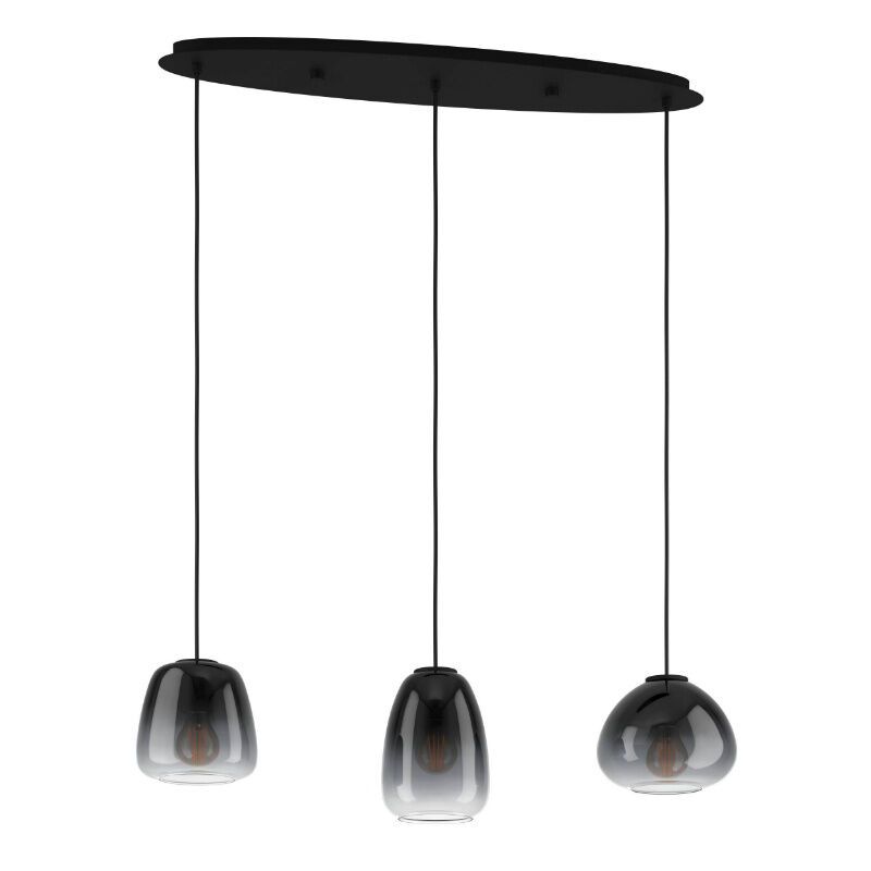 Zwarte design hanglamp glas, Yolanda Zwarte design hanglamp glas, Yolanda