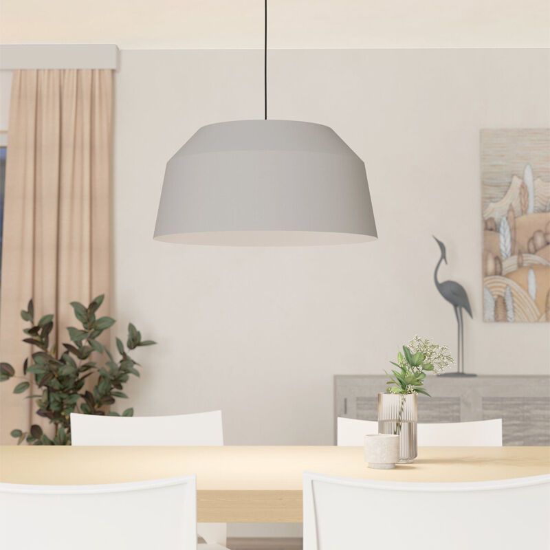 Grijze landelijke hanglamp aluminium, Teddie