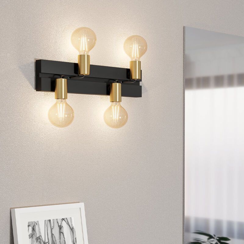 Zwarte wandlamp aluminium, Jelka