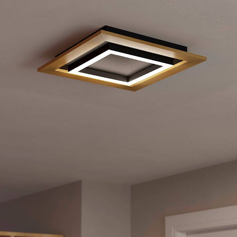 Houten design plafonnière aluminium, Kyllian, 5,4W, warm tot koud wit verstelbare LED, 3-staps dimbaar Houten design plafonnière aluminium, Kyllian, 5,4W, warm tot koud wit verstelbare LED, 3-staps dimbaar
