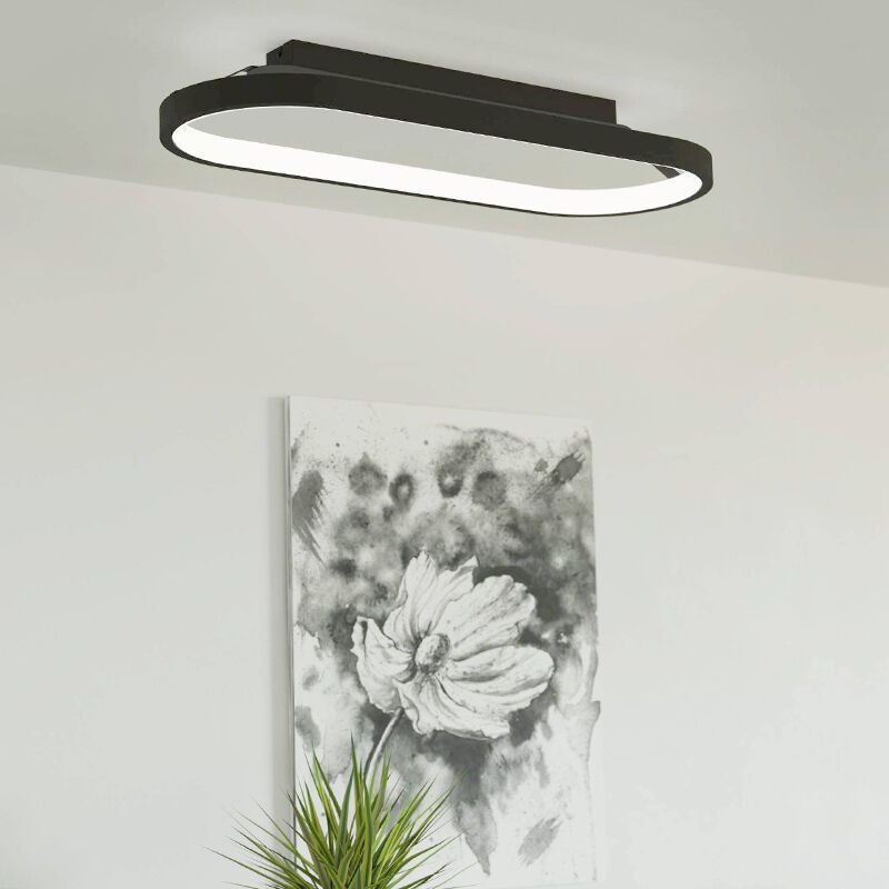 Zwarte moderne plafondlamp aluminium, Maira, 27W, 3000K LED, 3-staps dimbaar Zwarte moderne plafondlamp aluminium, Maira, 27W, 3000K LED, 3-staps dimbaar