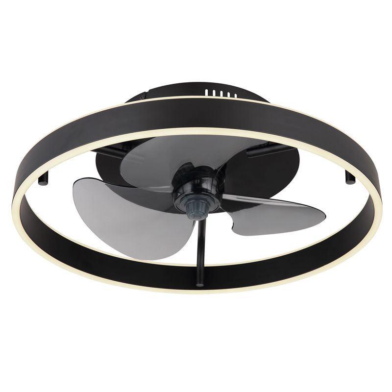 Zwarte moderne plafondventilator kunststof, Joos, 40W, warm tot koud wit verstelbare LED, met afstandsbediening