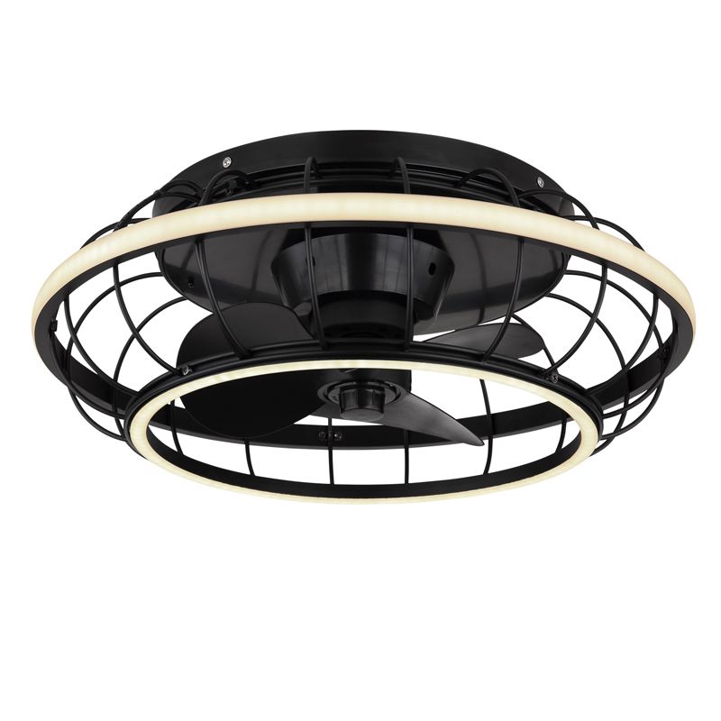 Zwarte industriële plafondventilator metaal, Jorne, 30W, warm tot koud wit verstelbare LED, met afstandsbediening Zwarte industriële plafondventilator metaal, Jorne, 30W, warm tot koud wit verstelbare LED, met afstandsbediening