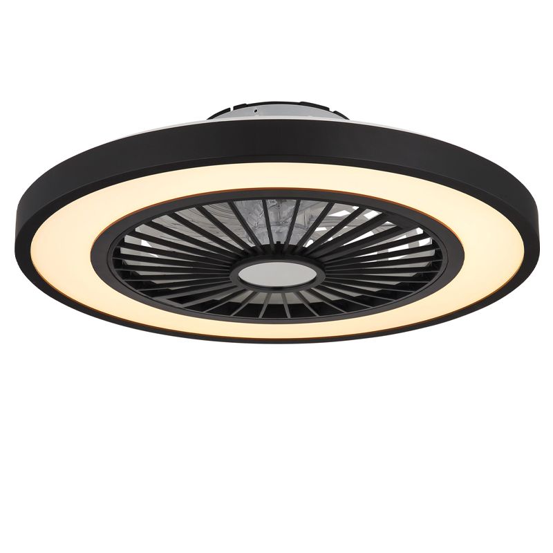 Zwarte moderne plafondventilator kunststof, Komal, 45W, warm tot koud wit verstelbare LED, met afstandsbediening Zwarte moderne plafondventilator kunststof, Komal, 45W, warm tot koud wit verstelbare LED, met afstandsbediening