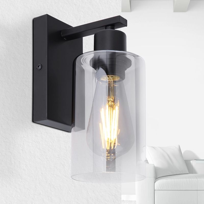 Zwarte moderne wandlamp glas, Mariya