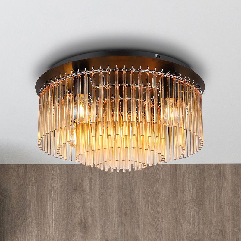 Amberkleurige design plafondlamp glas, Genelva