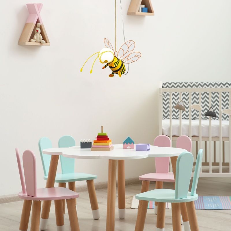 Gele kinderkamer hanglamp kunststof, Buzzy Gele kinderkamer hanglamp kunststof, Buzzy