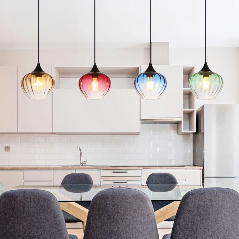 Veelkleurige design eettafel hanglamp glas, Herm