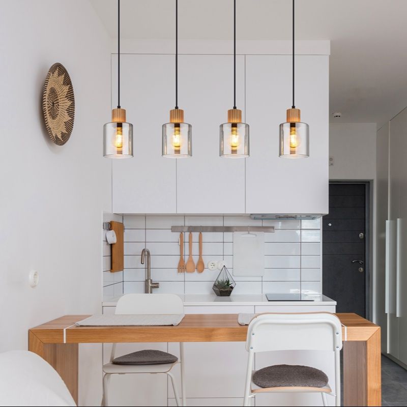 Industriële hanglamp rookglas, Abelon