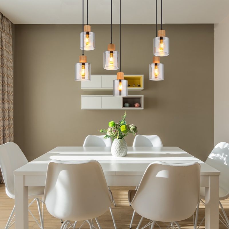 Industriële hanglamp rookglas, Abelon