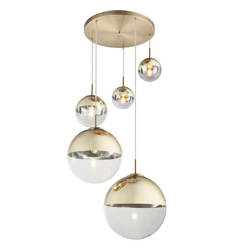 Design eettafel hanglamp Novia, goud, glas