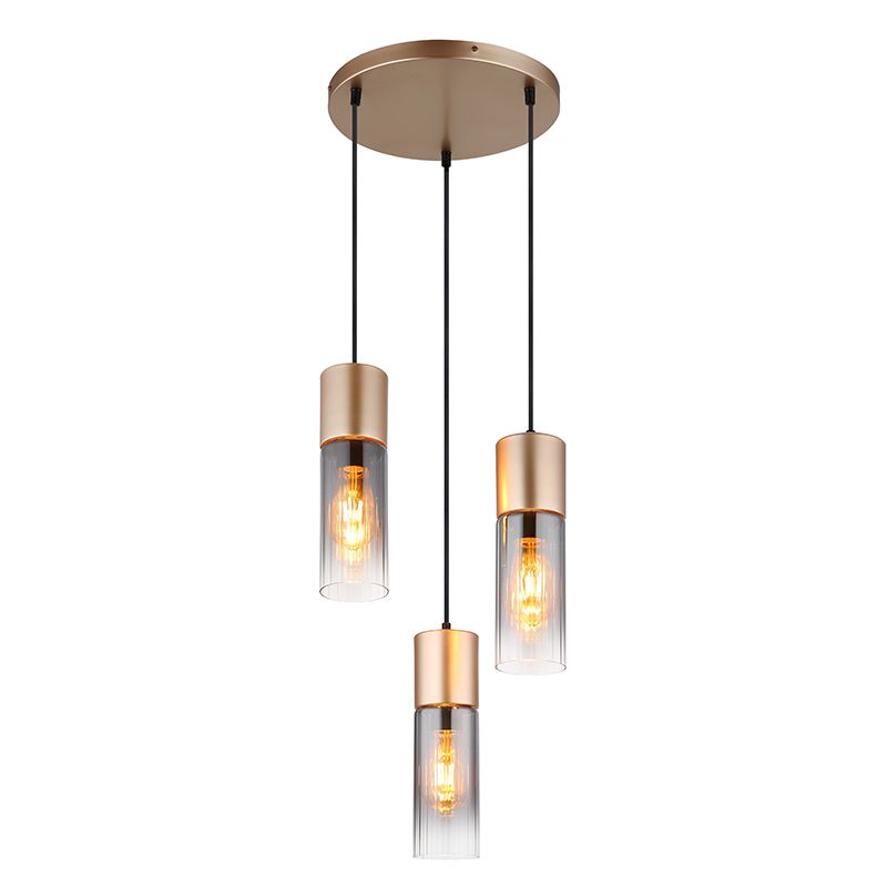 Bruine design eettafel hanglamp metaal, Xena Bruine design eettafel hanglamp metaal, Xena