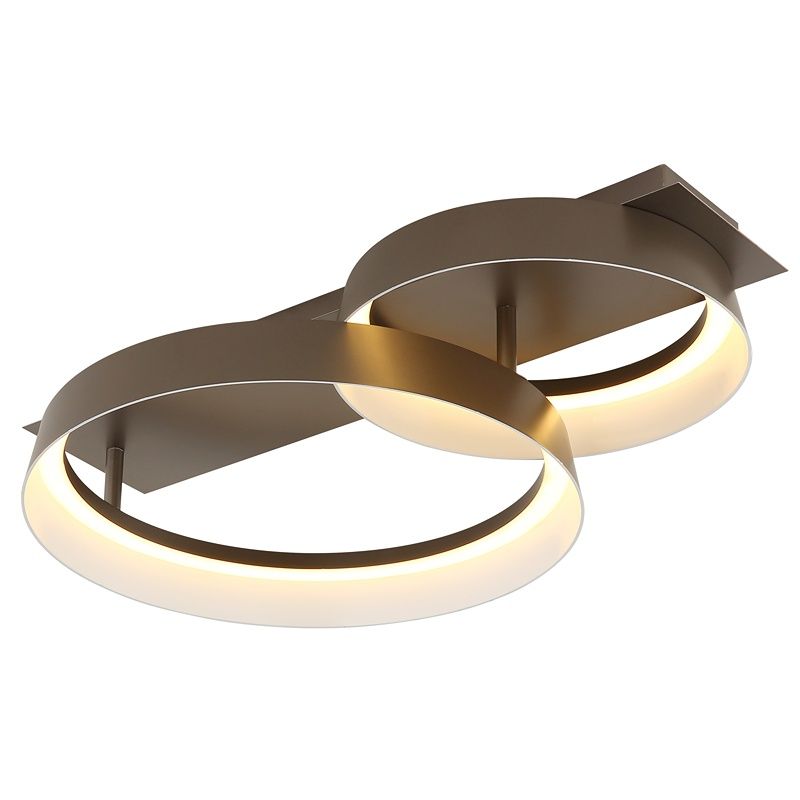 Bruine design plafonnière metaal, Sybrich, 24W, 3000K LED