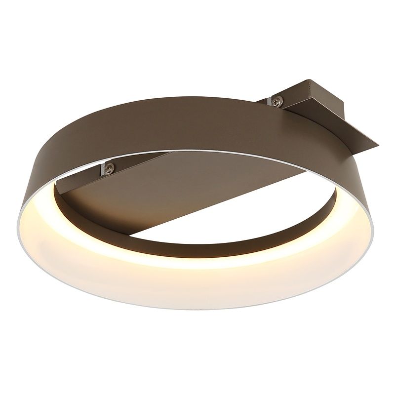 Bruine design plafonnière metaal, Sybrich, 12W, 3000K LED