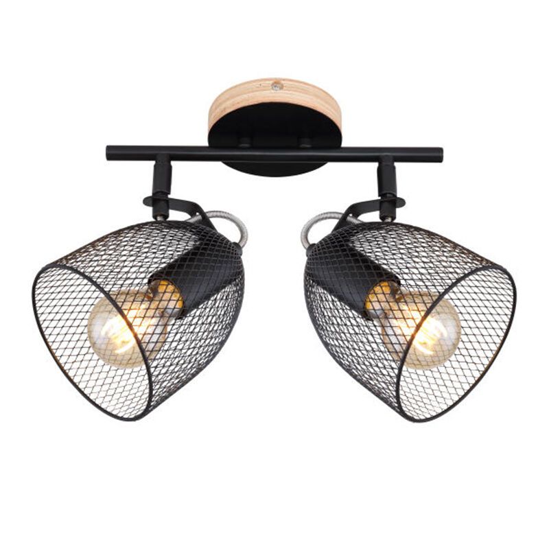 Zwarte plafondspot Balenco, metaal, industrieel