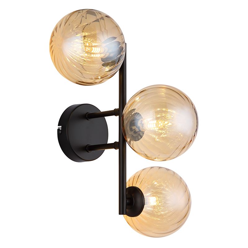 Amberkleurige retro wandlamp glas, Ozan Amberkleurige retro wandlamp glas, Ozan