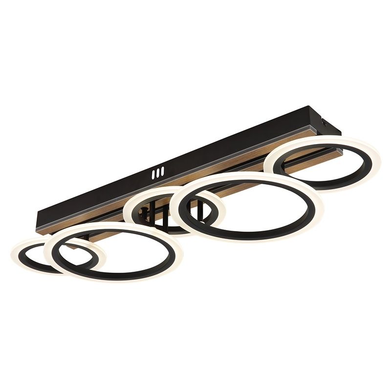 Zwarte design plafondlamp metaal, Benedicte, 34W, white switch LED