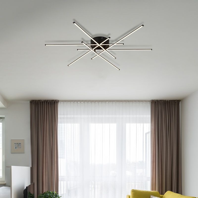 Zwarte design plafondlamp aluminium, Leigh, 40W, 3000K LED Zwarte design plafondlamp aluminium, Leigh, 40W, 3000K LED