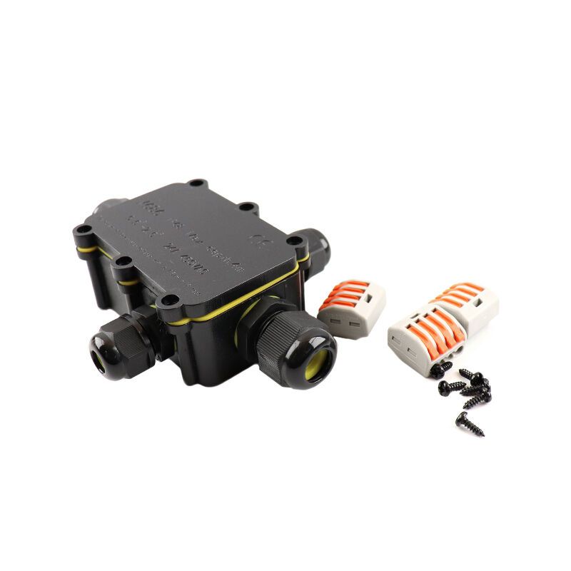 Waterdichte 4-weg kabelkoppeling, met Wago plug binnenin, IP68 Waterdichte 4-weg kabelkoppeling, met Wago plug binnenin, IP68