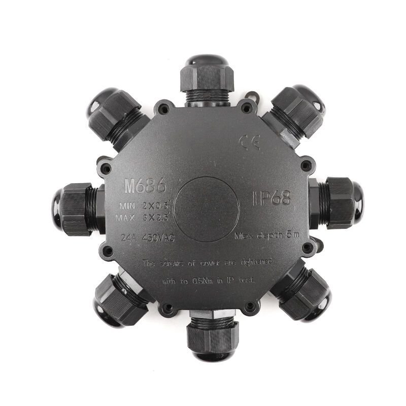 Waterdichte ronde 8-weg kabelkoppeling, met Wago plug binnenin, IP68 Waterdichte ronde 8-weg kabelkoppeling, met Wago plug binnenin, IP68