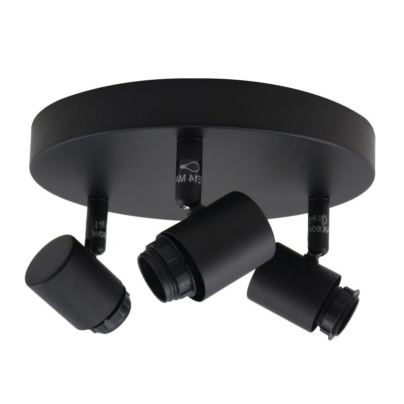 Aluminium plafondfitting zwart, Rika