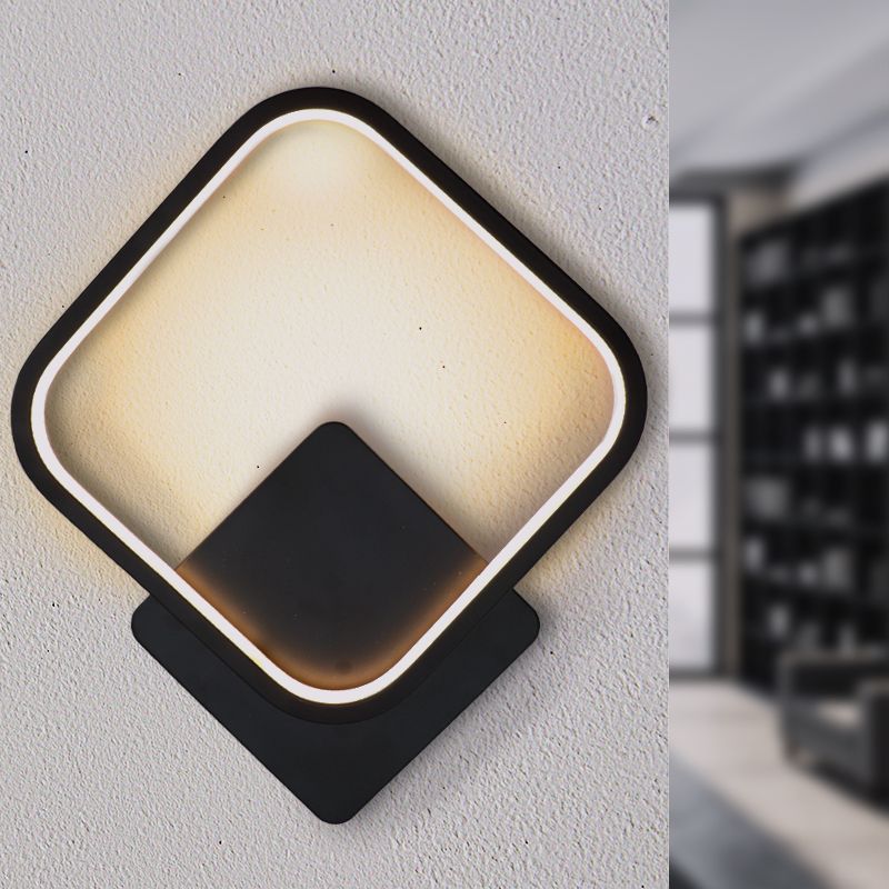 Zwarte wandlamp Clay, aluminium, vierkant, 12w, 2700K LED