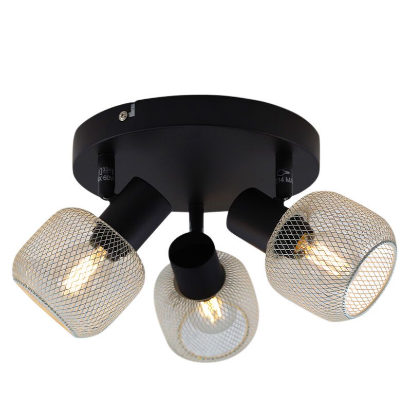 Grijze plafondspot Emado, metaal, industrieel, 3L