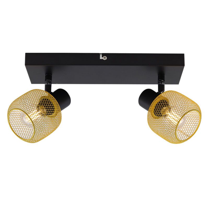 Gele plafondspot Emado, metaal, industrieel, 2L