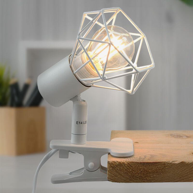 Witte klemspot Jaylano, metaal, industrieel Witte klemspot Jaylano, metaal, industrieel