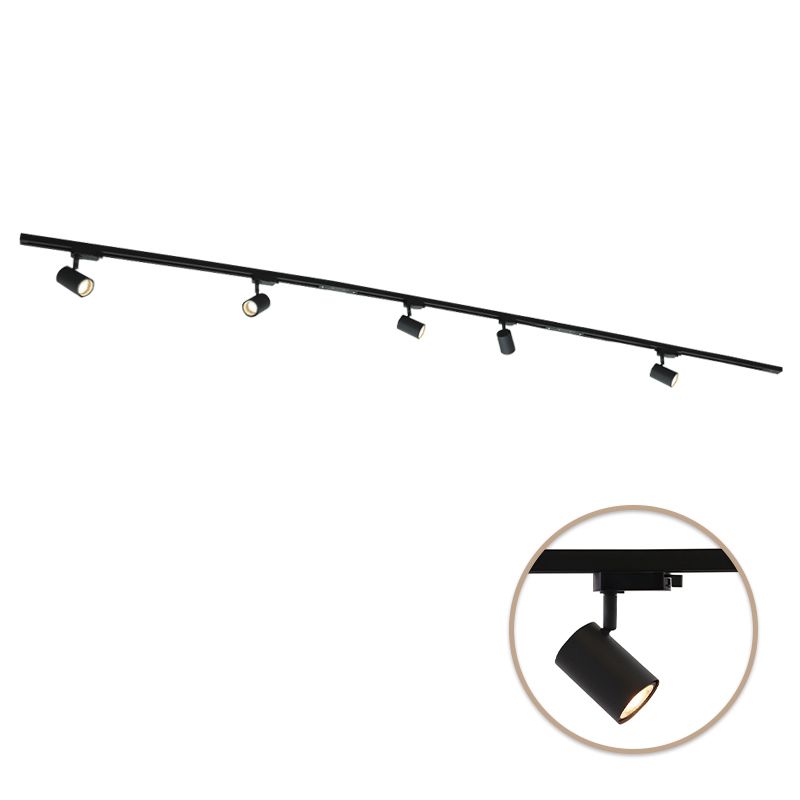 3M zwart 1-fase railverlichting systeem + 5 Elena railspots