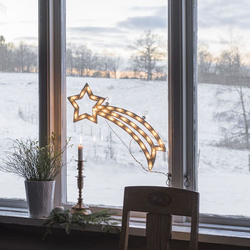 LED Kerstsilhouet ster, dubbelzijdig verlicht met 35 leds LED Kerstsilhouet ster, dubbelzijdig verlicht met 35 leds