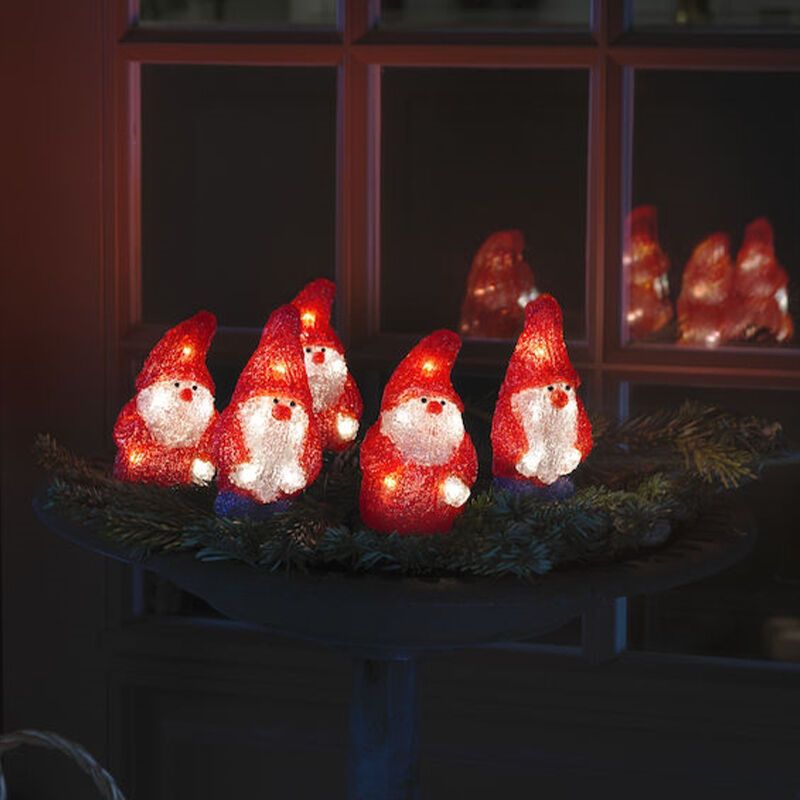 5 LED Kerstmannen, voor binnen en buiten
