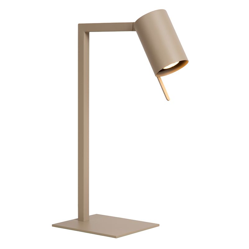 Taupe bureaulamp modern, Lesley, met schakelaar