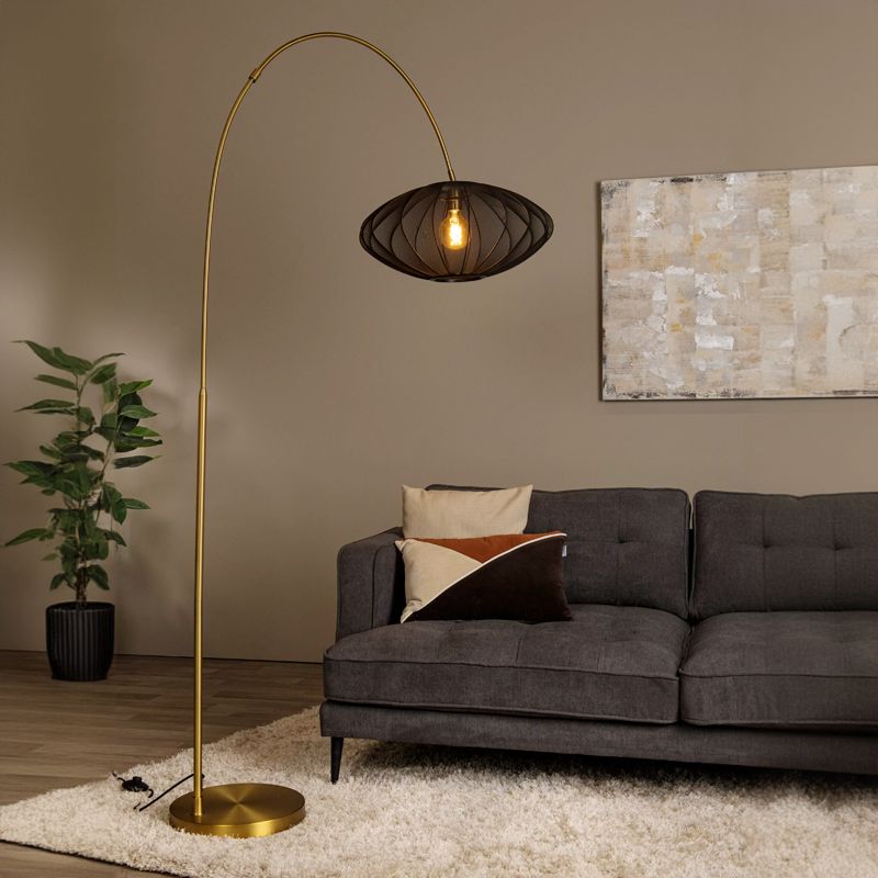 Zwarte vloerlamp modern, Corina, met schakelaar
