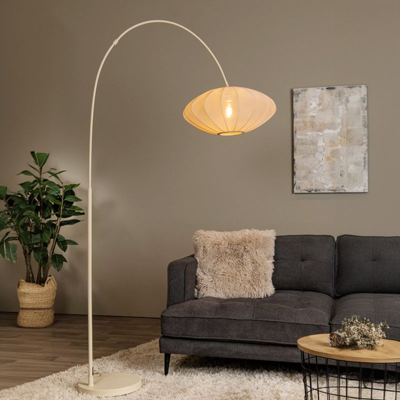 Beige vloerlamp modern, Corina, met schakelaar Beige vloerlamp modern, Corina, met schakelaar