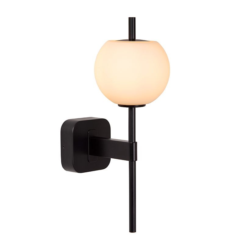 Zwarte badkamer wandlamp retro, Elda, IP44 Zwarte badkamer wandlamp retro, Elda, IP44