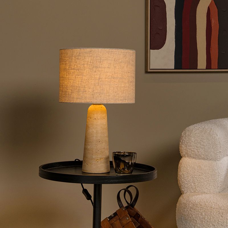 Beige tafellamp modern, Nimue, met schakelaar